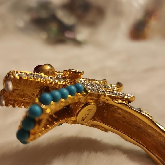 Rare KENNETH JAY LANE Green Dragon Bracelet - Picture 7 of 12